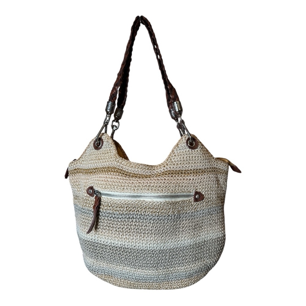 The Sak Tan and Brown Shoulder Bag with Braided Strap - Picture 1 of 8